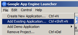 Google App Engine Launcher による開発サーバーの利用とデプロイ